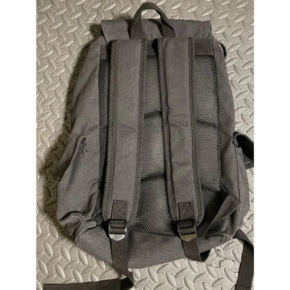Uzumaki Naruto Graphic Canvas Flap Backpack - Black & Yellow